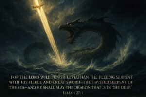 For the Lord will punish Leviathan the fleeing serpent with His fierce and great sword—the twisted serpent of the sea—and He shall slay the dragon that is in the deep.” — Isaiah 27:1